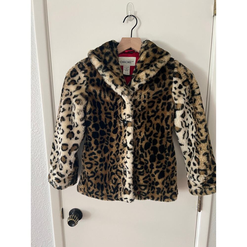 VTG Kids Cherokee faux fur coat 1990s sz 4/5